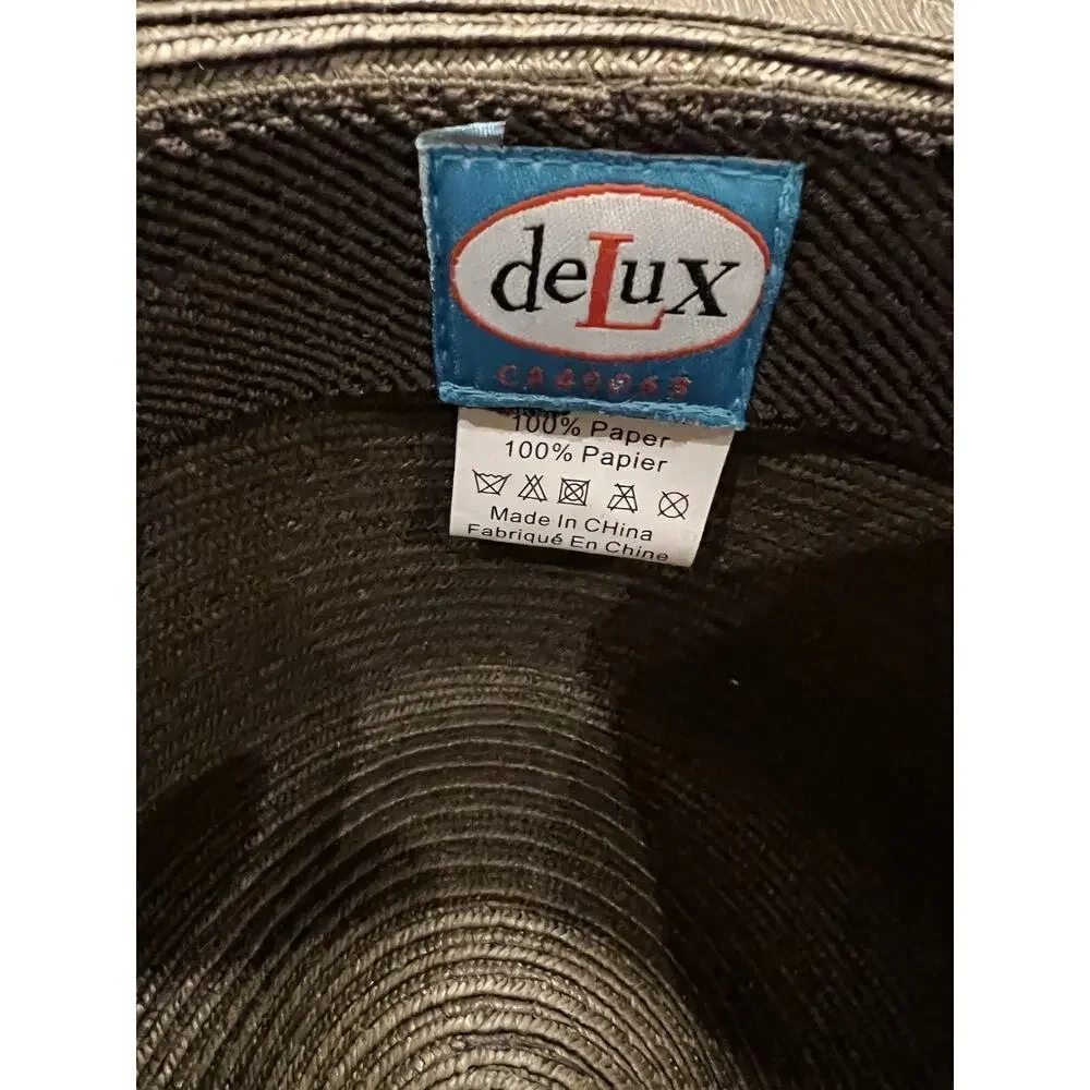 Vintage Men’s 100% Paper Straw Brown Fedora Ribbon One‎ Size